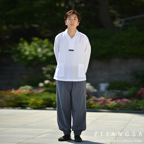[2545] (남) 선염 체크 Y형 한벌 / 생활한복 개량한복 법복 절복
