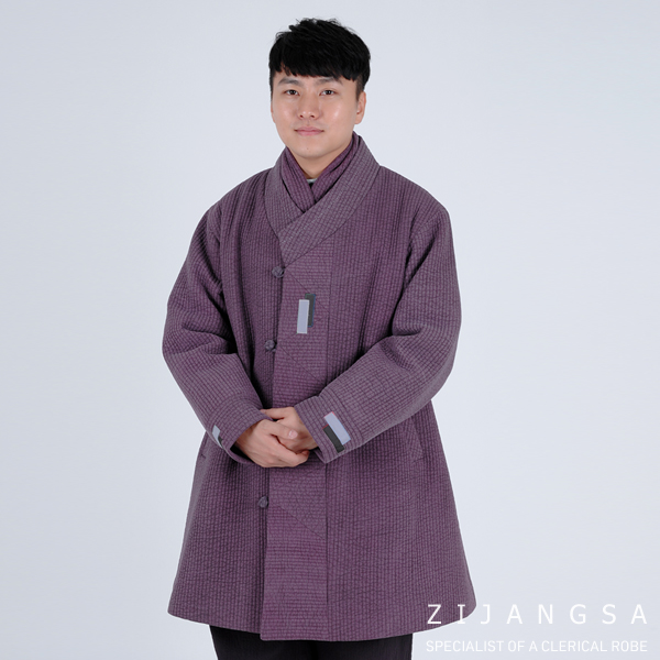 [2550] (남) 선염 누비 두루마기 외투 목도리 / 생활한복 개량한복 법복 절복