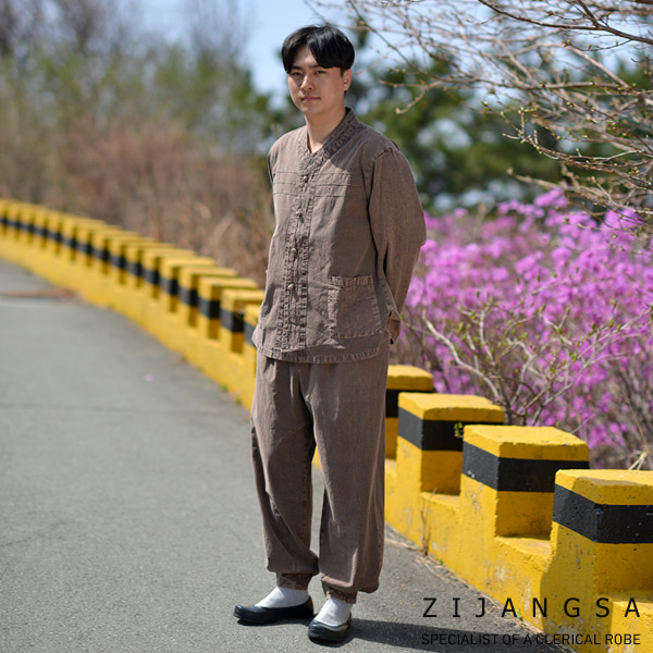 [2537] 20수 배색 Y형 한벌 저고리 바지 / 생활한복 개량한복 법복 절복