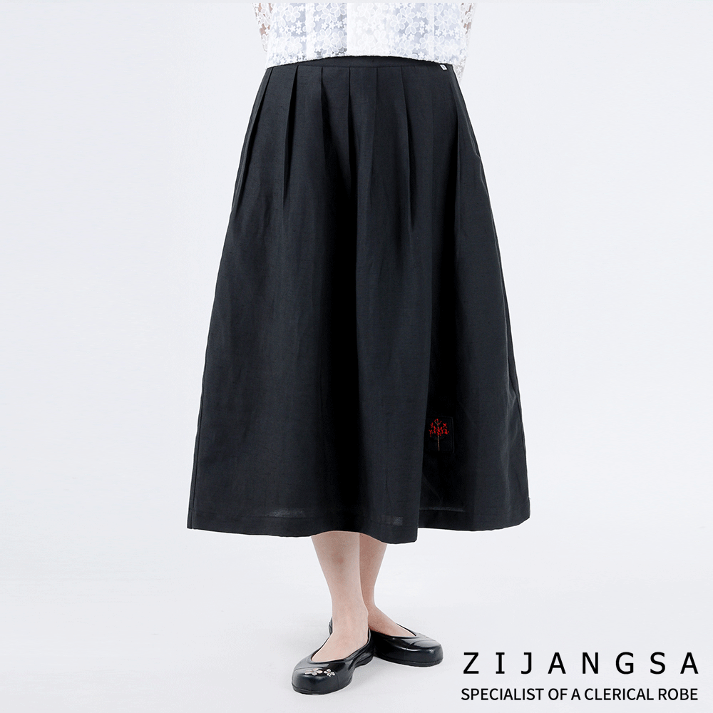 [8107] 봄·가을 검정 치마 블랙핑크 하의 스커트 / 생활한복 개량한복 법복 절복
