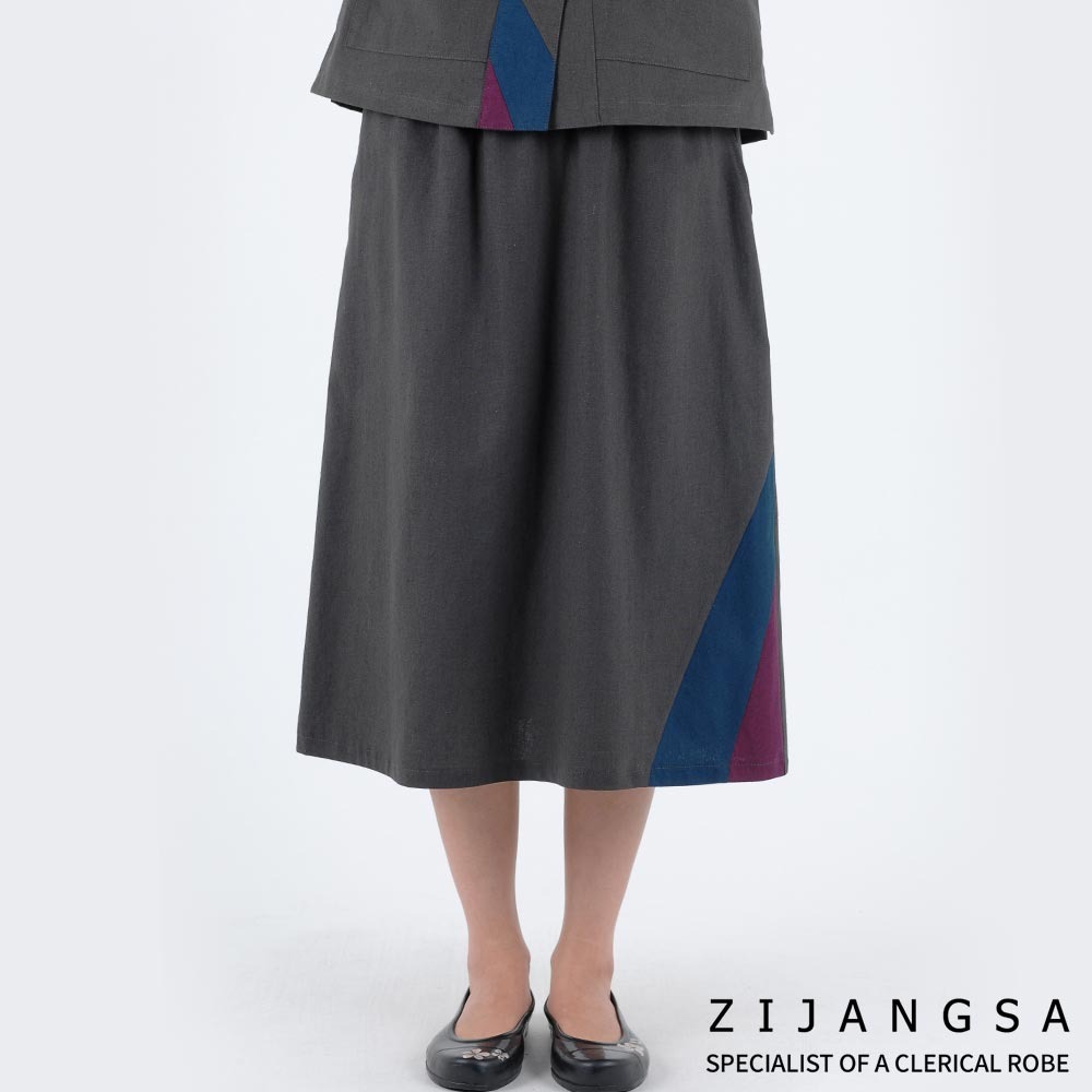 [25005] 린넨 조각배색 치마 / 생활한복 개량한복 법복 절복